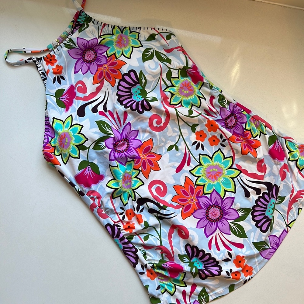 Anne Cole Takini Bathing Suit Top Halter Style Size Large